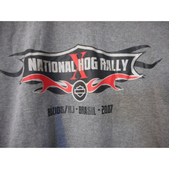 2007 Harley Davidson HOG Brazil Graphic Tee T-Shirt Double side Biker Motorcycle - Picture 2 of 8